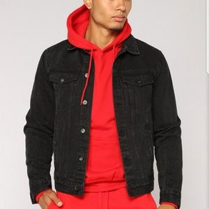Fashion Nova black denim jacket (New in bag)